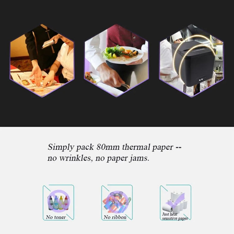 80mm USB+Network Port Thermal Receipt Printer Store Cashier Printer(UK Plug)