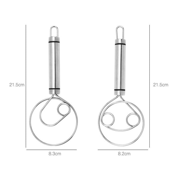 Stainless Steel Flour Mixer Flour And Egg Beaters Noodle Making Tools, Specification: Double Circle