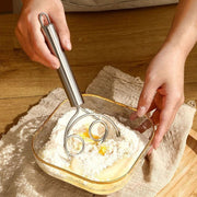 Stainless Steel Flour Mixer Flour And Egg Beaters Noodle Making Tools, Specification: Double Circle