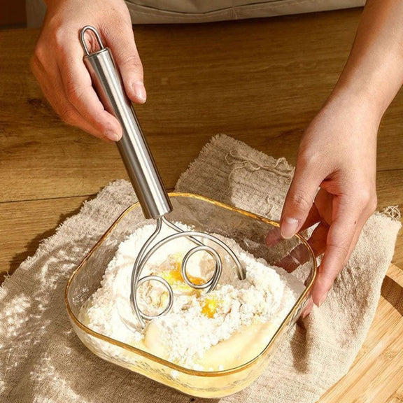 Stainless Steel Flour Mixer Flour And Egg Beaters Noodle Making Tools, Specification: Double Circle