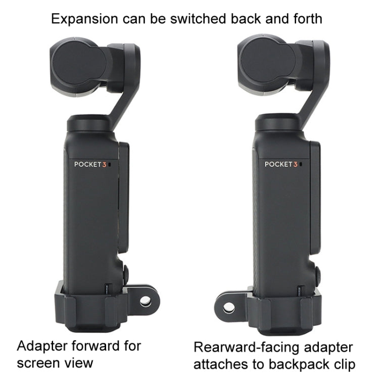 For DJI OSMO Pocket 3 Expansion Bracket Adapter Gimbal Camera Mounting Bracket Accessories, Style: Expand Bracket+Backpack Clip