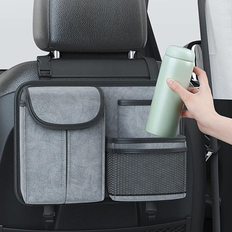Car Seat Back Organizer Multifunctional Storage Bag Decorative Products(Gray)