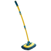 Curved Rod Car Wash Mop Retractable Cleaning Tool No Harm Car Special Soft Brush(Lake Green)