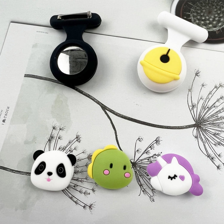 For AirTag 2pcs Silicone Protective Case Kids Brooch Snap Cartoon Locator Case(Pink+Yellow)