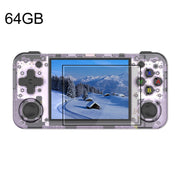 ANBERNIC RG35XX H Handheld Game Console 3.5 Inch IPS Screen Linux System 64GB(Transparent Purple)