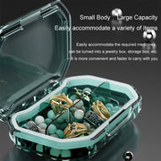Portable Mini Compartmentalized Sealed Pill Box Weekly Morning And Evening Pill Capsule Dispensing Box, Style: 4 Grids Green
