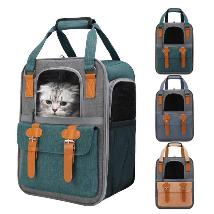 Outdoor Portable Shoulder Pet Backpack Handheld Foldable Breathable Cat Bag(Style 6 Blue)