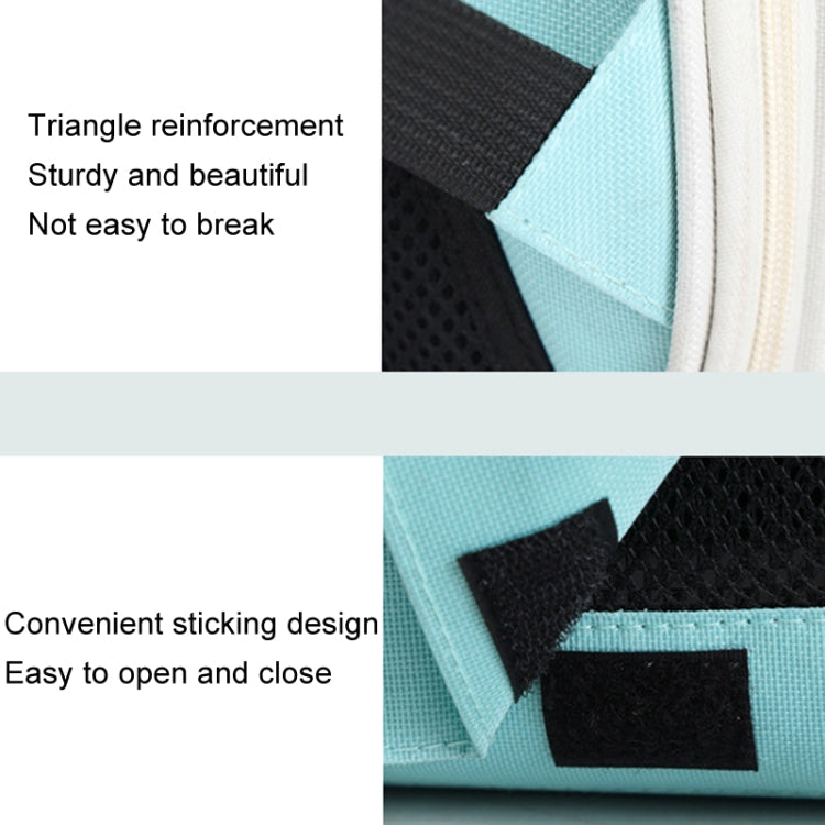 Breathable Square Cat Backpack Foldable Outdoor Portable Pet Bag(Model 4 Blue)