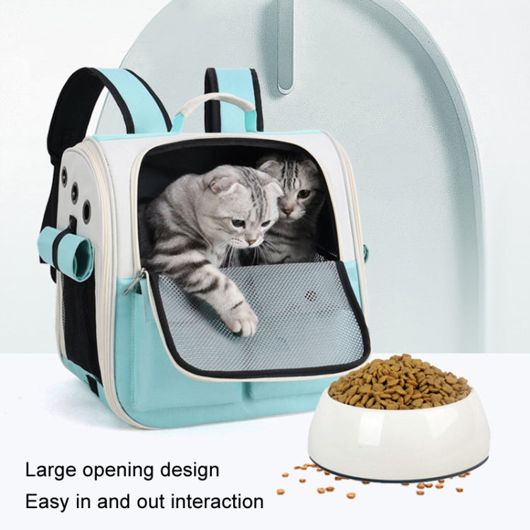 Breathable Square Cat Backpack Foldable Outdoor Portable Pet Bag(Model 4 Pink)