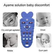 Baby Remote Control Teether Baby Anti Hand Eating Teething Stick Toys(Royal Blue)
