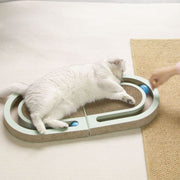 Pet Fun Cats Scratching Board Cats Claw Rubbing Toys Foldable With Ball(Green)