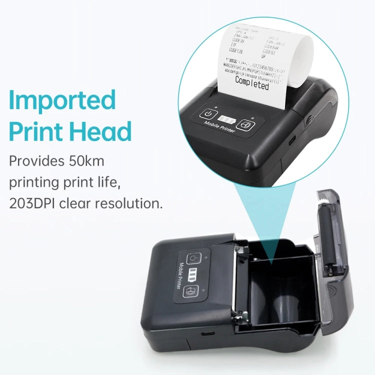 58mm Portable USB Charging Home Phone Bluetooth Thermal Printer(EU Plug)