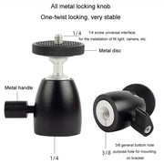 Q39 360 Degree Rotating Ball Tripod Projector Shooting Heads Accessories Cell Phone DSLR Camera Heads(1/4 Thread)