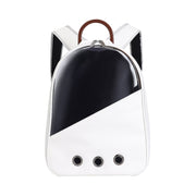 PU Pet Bag Cats And Dogs Outing Carrying Capsule Double Shoulder Backpacks(Model 1 Beige)