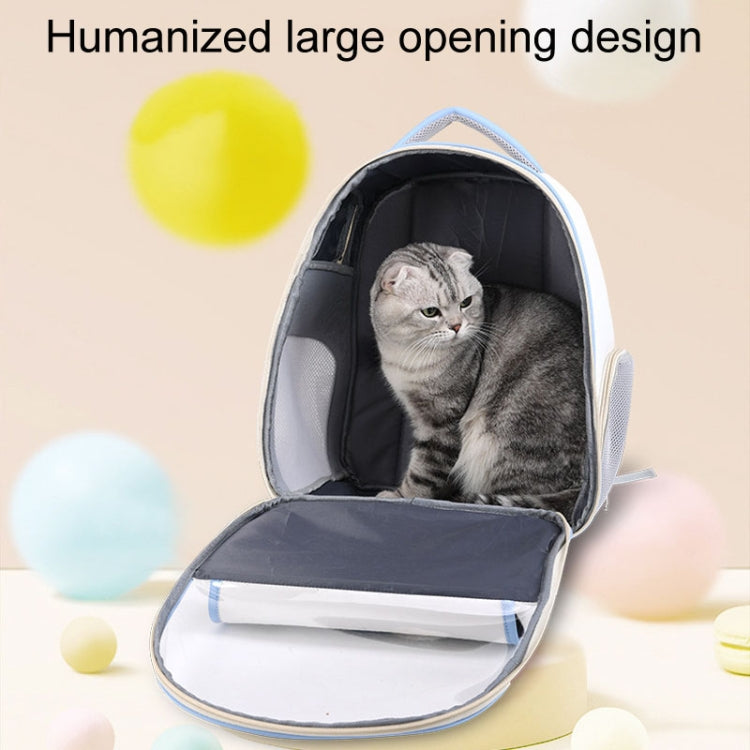 PU Pet Bag Cats And Dogs Outing Carrying Capsule Double Shoulder Backpacks(Model 6 White)
