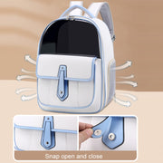 PU Pet Bag Cats And Dogs Outing Carrying Capsule Double Shoulder Backpacks(Model 6 Pink)
