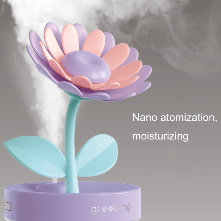Flower Spray Hhydrating Colorful Atmosphere Light USB Aromatherapy Humidifier, Color: Sunflower Purple