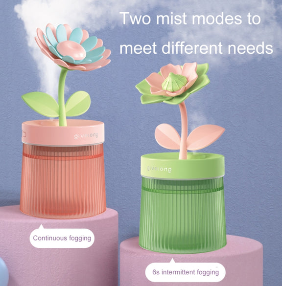 Flower Spray Hhydrating Colorful Atmosphere Light USB Aromatherapy Humidifier, Color: Sunflower Purple