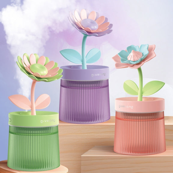 Flower Spray Hhydrating Colorful Atmosphere Light USB Aromatherapy Humidifier, Color: Sunflower Purple
