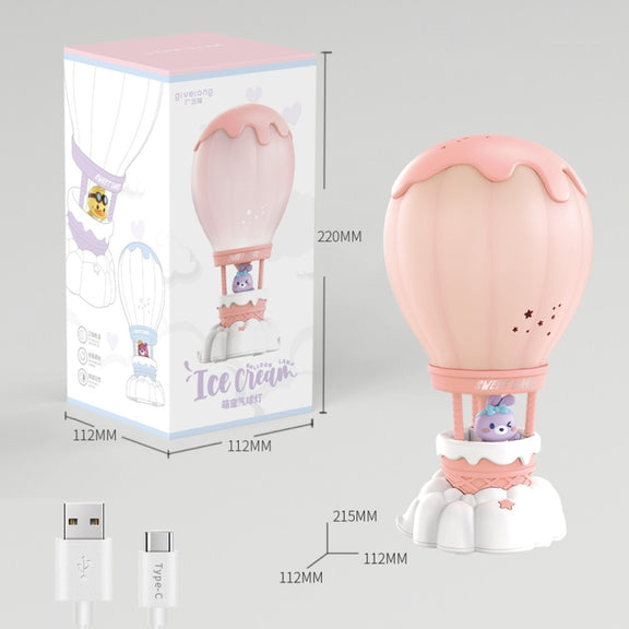 Cartoon Balloon Shape USB Charging Eye Protection LED Night Light Bedroom Reading Table Lamp, Color: Pink