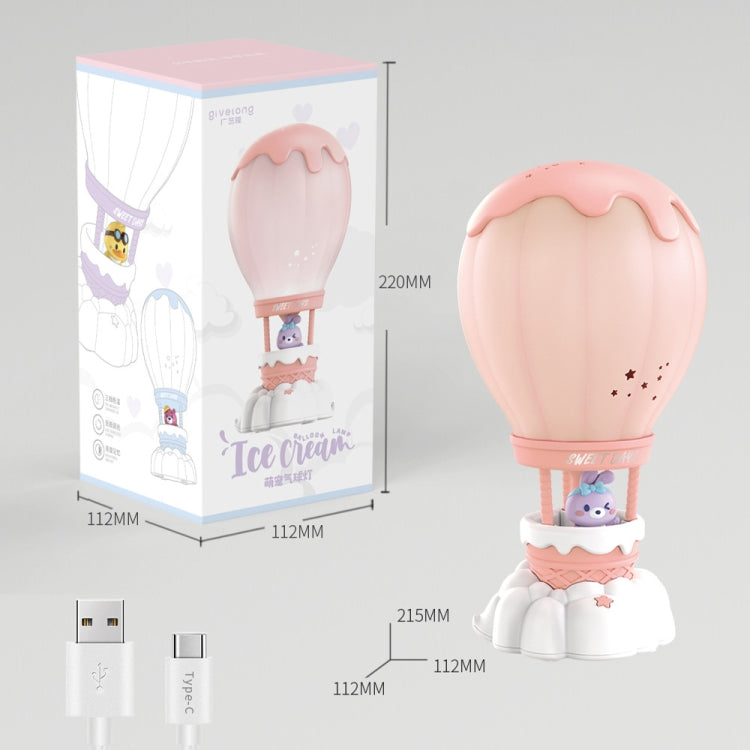 Cartoon Balloon Shape USB Charging Eye Protection LED Night Light Bedroom Reading Table Lamp, Color: Pink