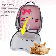 Cartoon Pattern Cat Transparent Pet Bag Space Capsule Portable Pet Backpack, Color: Pink