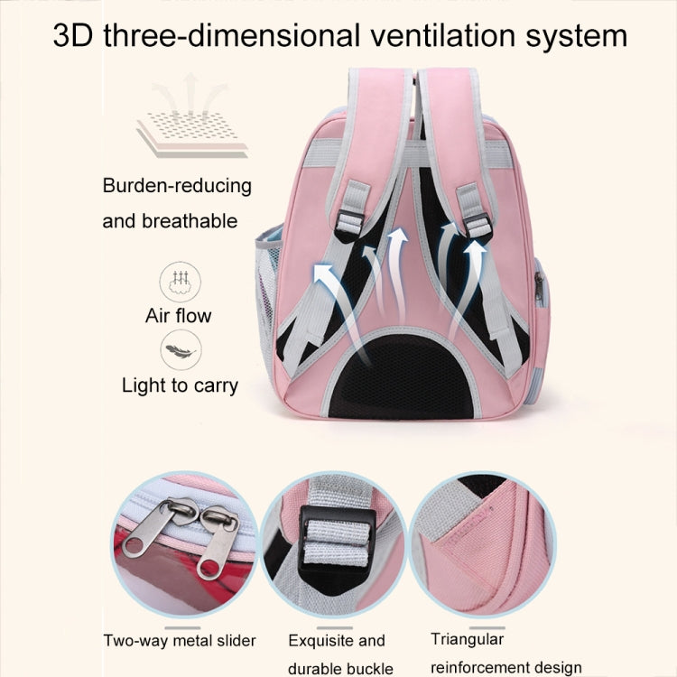 Cartoon Pattern Cat Transparent Pet Bag Space Capsule Portable Pet Backpack, Color: Black