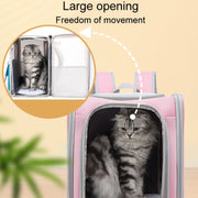 Square Foldable Cats Backpack Pets Outdoor Portable Double Shoulder Bag(Model 8 Blue)