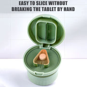 Portable 4 In 1 Mini Pill Box Multifunctional Cutting And Dispensing Device(Pink)