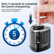 TENWIN Electrical Pencil Sharpener Student Stationery Semi-Automatic Sharpeners Battery Model(Blue)