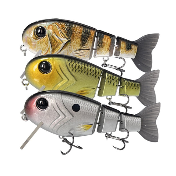 With Tongue Plate 3 Section Bionic Fish Lua Sea Fishing Freshwater Universal Floating Fake Bait(LK088-02)