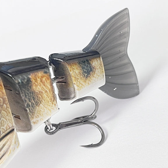 With Tongue Plate 3 Section Bionic Fish Lua Sea Fishing Freshwater Universal Floating Fake Bait(LK088-04)