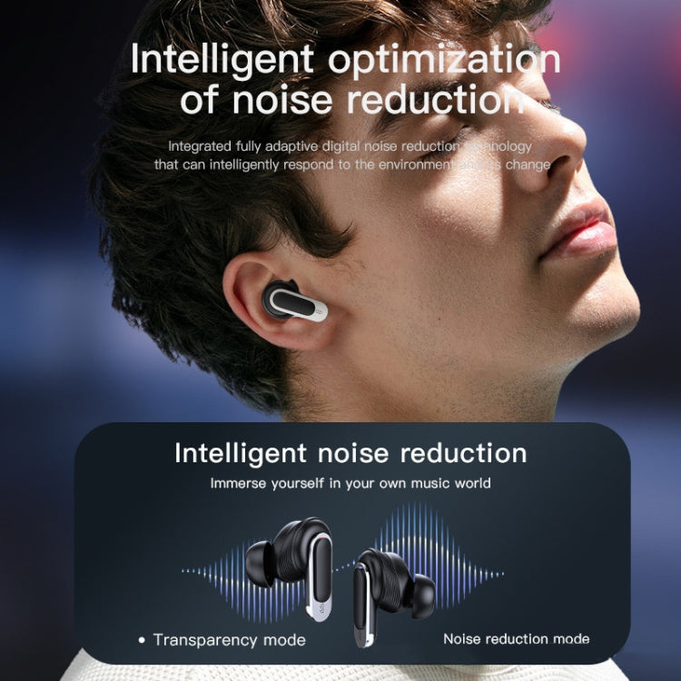 Color Screen Touch ANC Active Noise Reduction LCD Wireless Bluetooth Earphones(Champagne Gold)