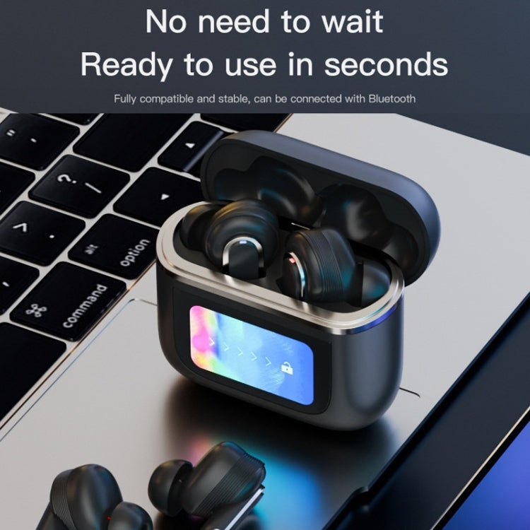 Color Screen Touch ANC Active Noise Reduction LCD Wireless Bluetooth Earphones(Champagne Gold)