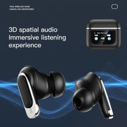 Color Screen Touch ANC Active Noise Reduction LCD Wireless Bluetooth Earphones(Champagne Gold)
