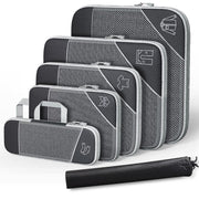 6 In 1 Compression Mesh Travel Cubes Clothes Underwear Packing Bags(Black)