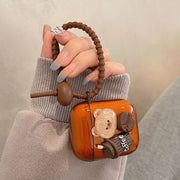 For AirPods Pro 2 Cartoon 3D Coffee Bear Headphones Case Protective Shell Cover