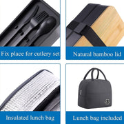 1200ml Portable Compartment Insulated Double Layer Lunch Box Microwavable Plastic Food Container, Color: With Insulation Bag White