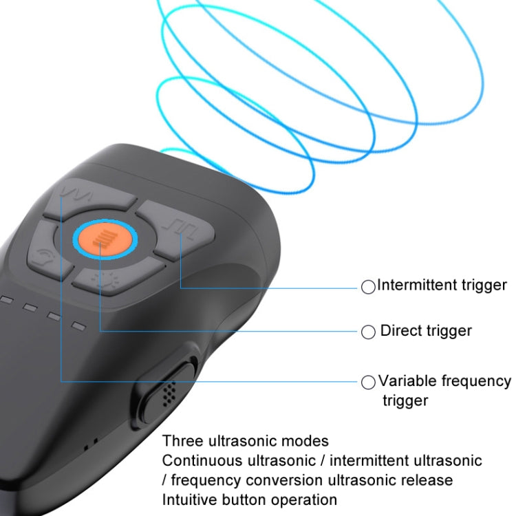 Dual Ultrasonic Repeller Pet Stop Barker With Mobile Power Supply Flashing Lighting Horn Function(Grey)