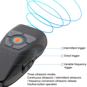 Dual Ultrasonic Repeller Pet Stop Barker With Mobile Power Supply Flashing Lighting Horn Function(Grey)