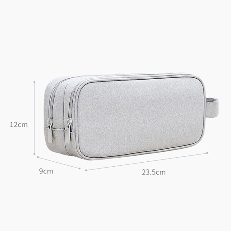SM09 Double-layer Large Capacity Digital Accessories Storage Bag, Color: Gray