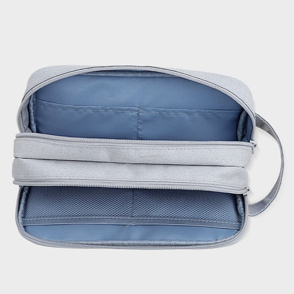 SM09 Double-layer Large Capacity Digital Accessories Storage Bag, Color: Gray