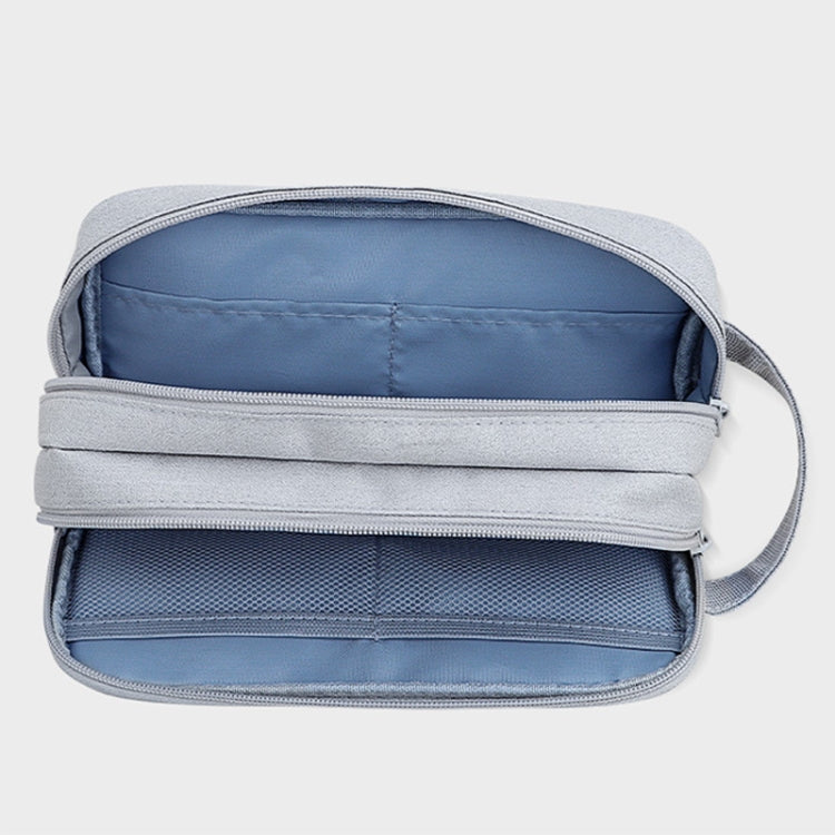 SM09 Double-layer Large Capacity Digital Accessories Storage Bag, Color: Gray