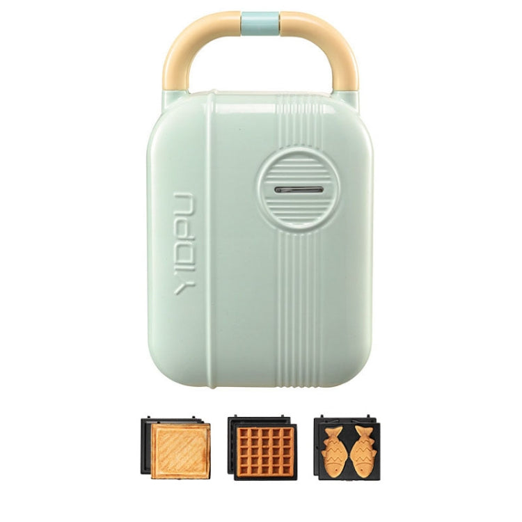 4 In 1 YIDPU Multifunctional Family Breakfast Maker Light Diet Sandwich Waffle Baker, CN Plug(Green)