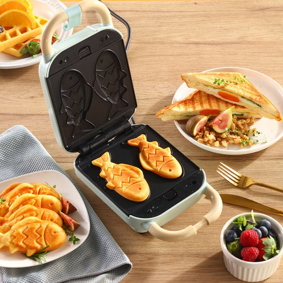 6 In 1 YIDPU Multifunctional Family Breakfast Maker Light Diet Sandwich Waffle Baker, CN Plug(Green)
