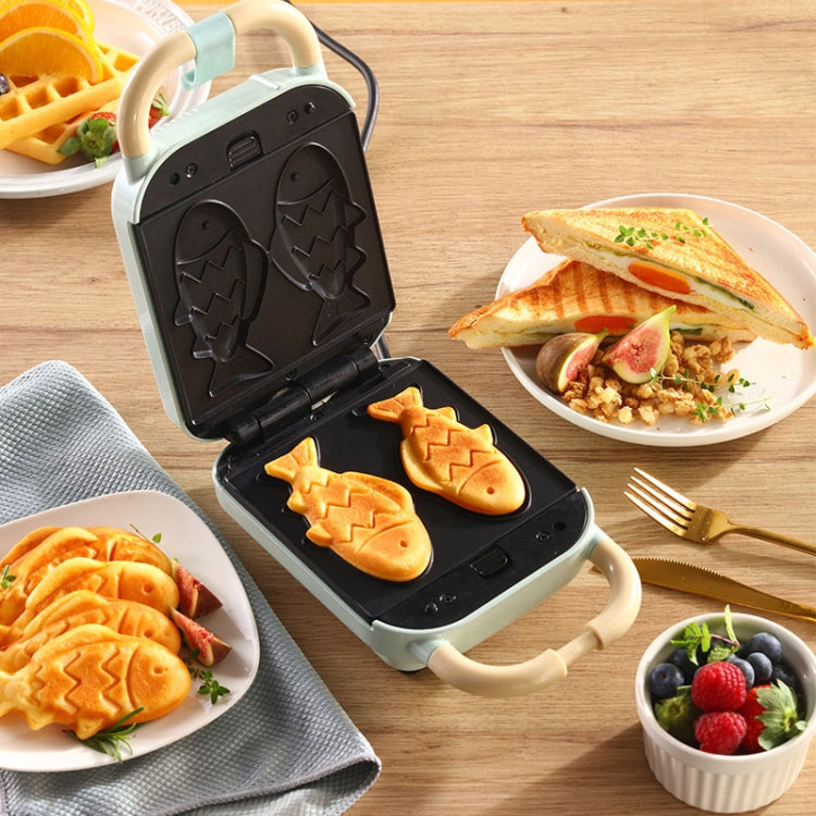 2 In 1 YIDPU Multifunctional Family Breakfast Maker Light Diet Sandwich Waffle Baker, CN Plug(Green)