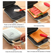 3 In 1 YIDPU Multifunctional Family Breakfast Maker Light Diet Sandwich Waffle Baker, CN Plug(Green)
