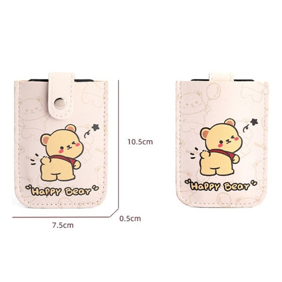 Pull-out Multi-card Slot ID Card Holder  Large Capacity Cartoon Card Bag, Color: Bear