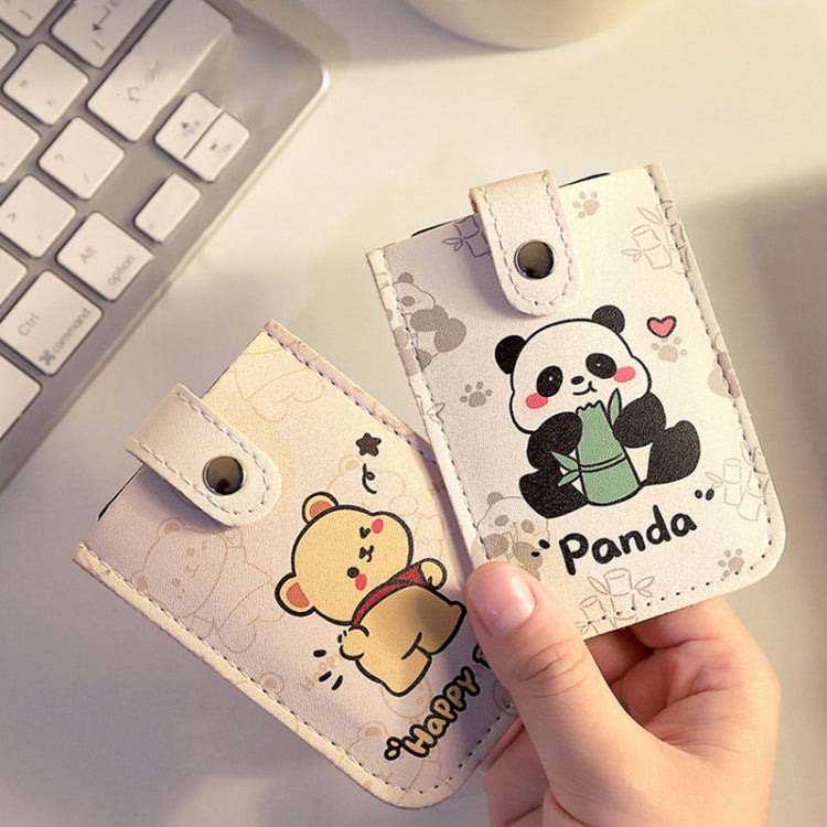 Pull-out Multi-card Slot ID Card Holder  Large Capacity Cartoon Card Bag, Color: Bear