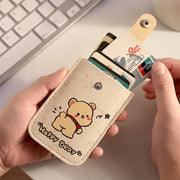 Pull-out Multi-card Slot ID Card Holder  Large Capacity Cartoon Card Bag, Color: Bear